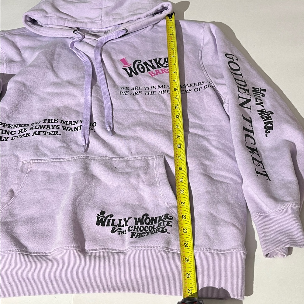 Willy Wonka & The Chocolate Factory XXL Hoodie Unisex Lavendar Purple Winter - Picture 5 of 7